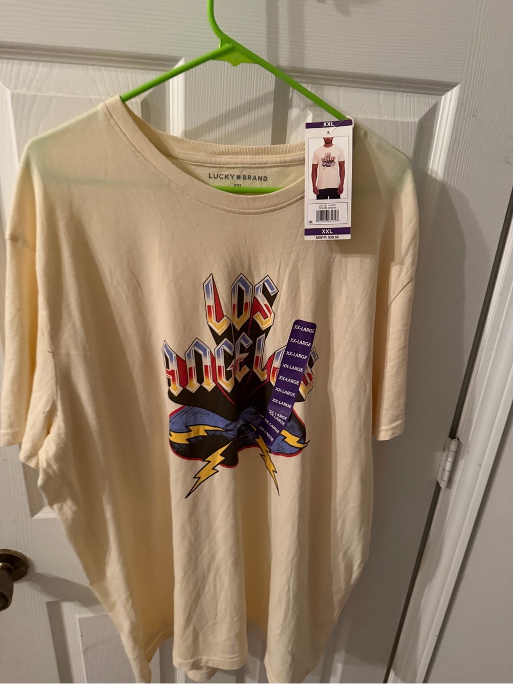 NWT Lucky Brand Men’s XXL Los Angeles Graphic T-Shirt Cream